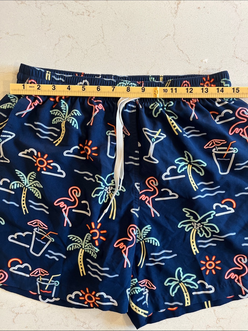 chubbies Navy Neon Tropical Icon Swim Trunks - Picture 4 of 6